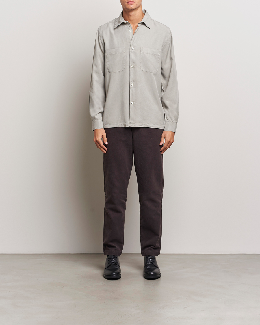Herre | Skjorter | A Day's March | Balain Lyocell Shirt Rock Grey