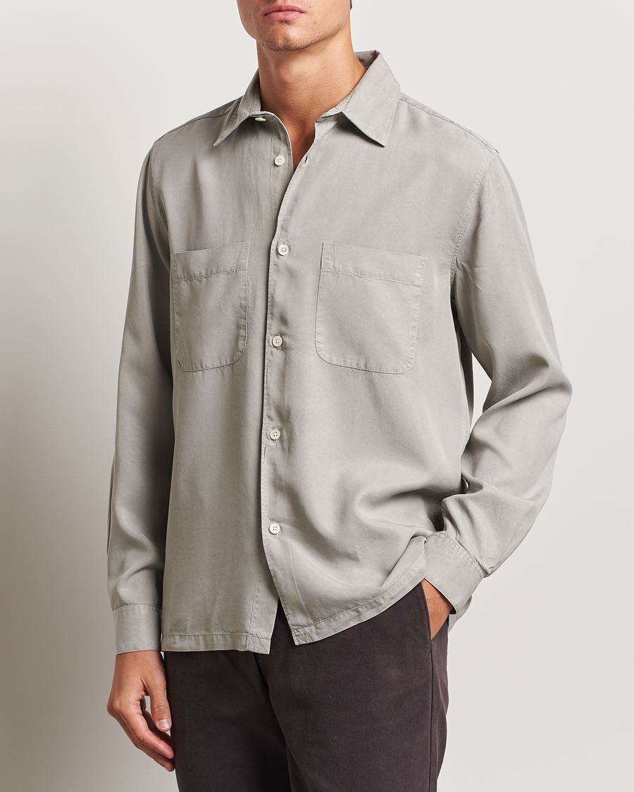 Herre | Skjorter | A Day's March | Balain Lyocell Shirt Rock Grey