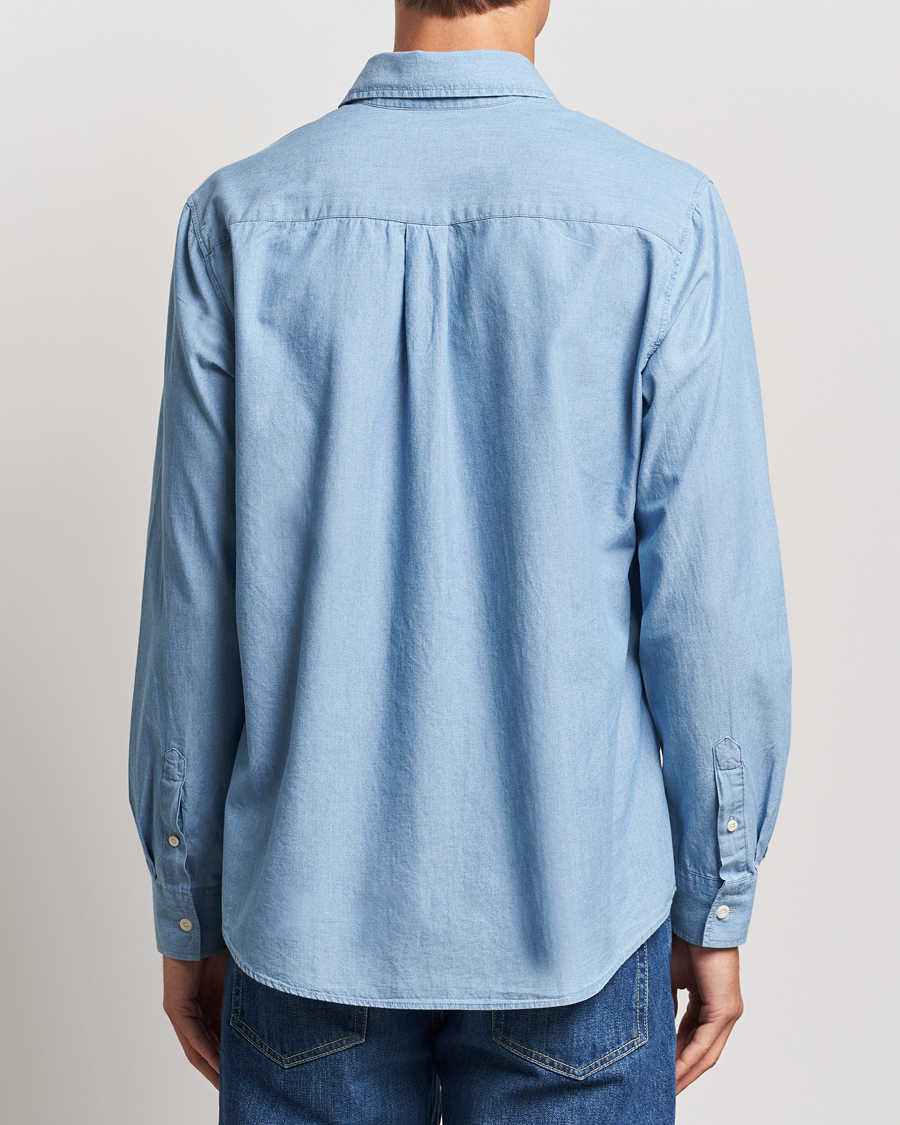 Herre | Skjorter | A Day's March | Will Chambray Shirt Light Blue