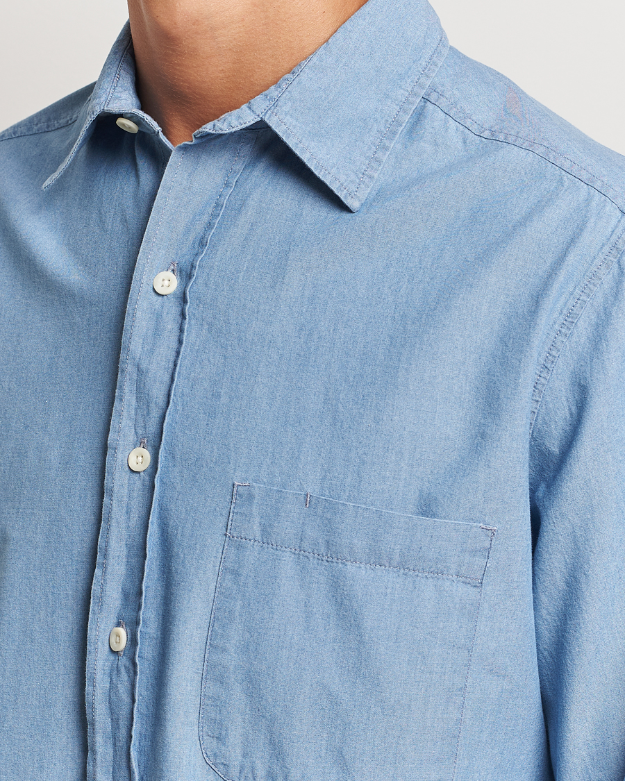 Herre | Skjorter | A Day's March | Will Chambray Shirt Light Blue
