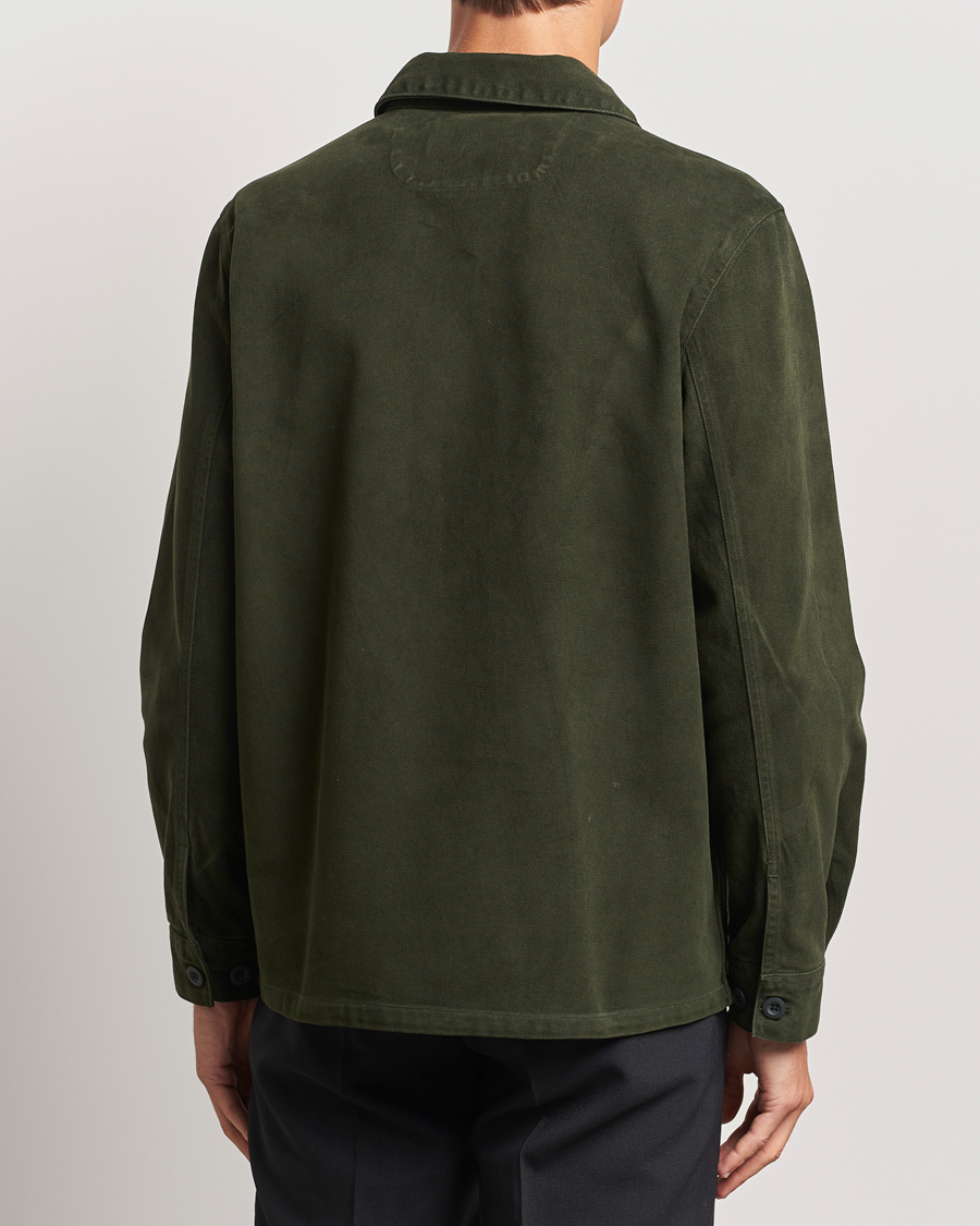Herre | Skjorter | A Day's March | Algot Cotton Lyocell Overshirt Deep Green