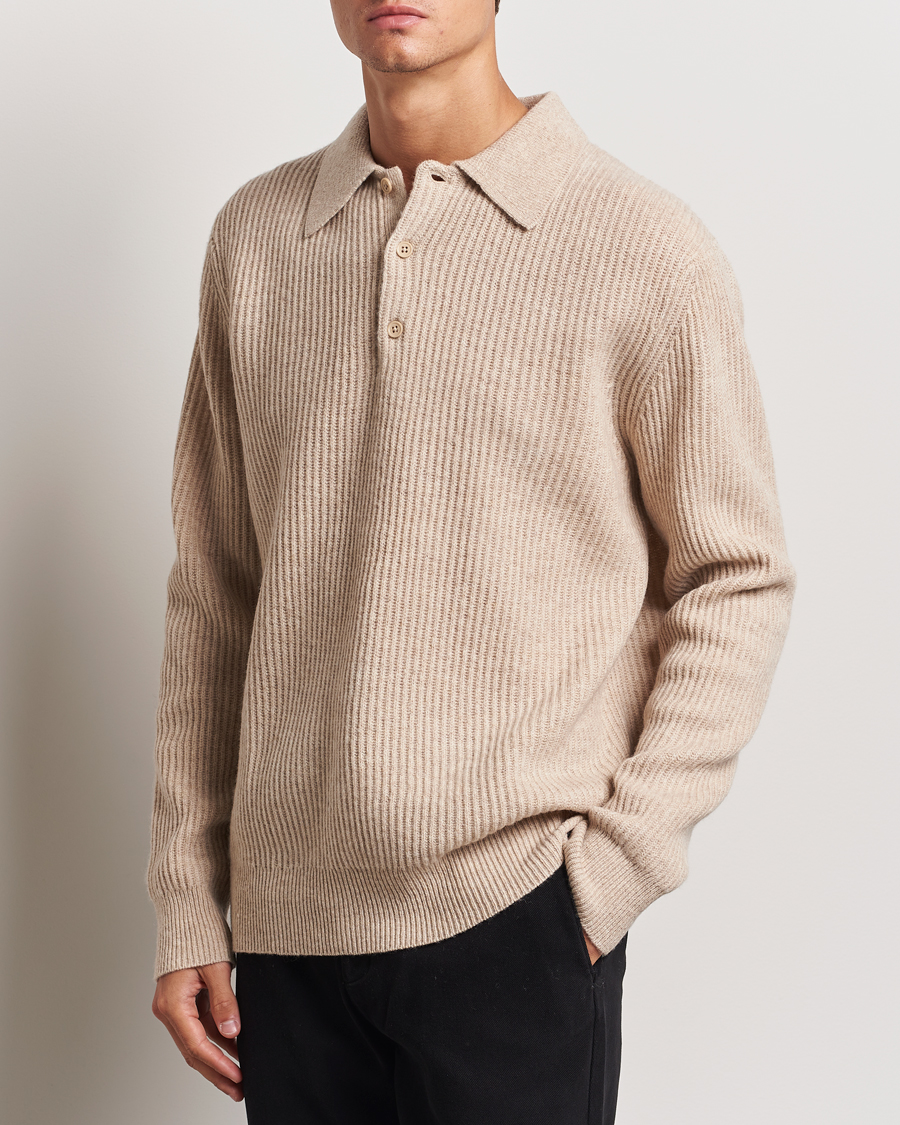 Herre | Gensere | A Day's March | Dover Lambswool Polo Sand Melange