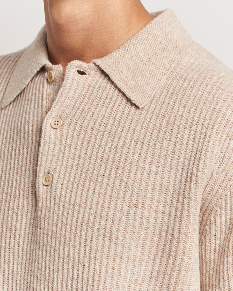 Herre | Gensere | A Day's March | Dover Lambswool Polo Sand Melange