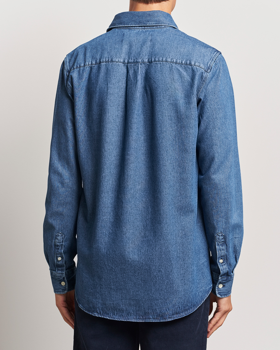 Herre | Skjorter | A Day's March | Mason Sturdy Denim Shirt Indigo Blue