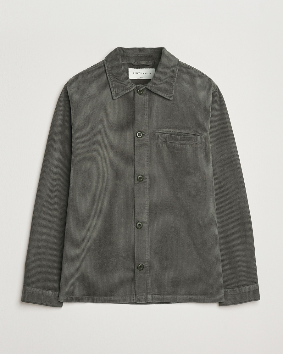 Herre | Skjorter | A Day's March | Telford Corduroy Overshirt Olive