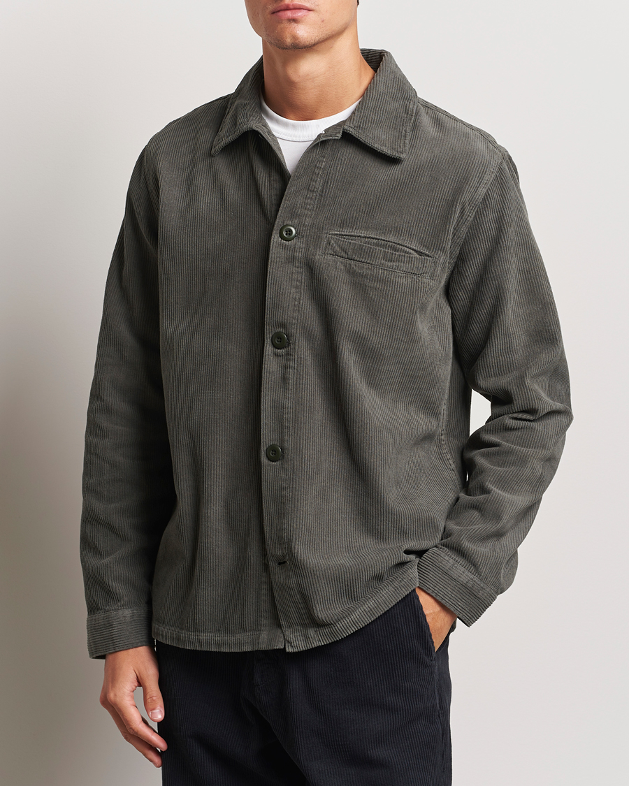 Herre | Skjorter | A Day's March | Telford Corduroy Overshirt Olive