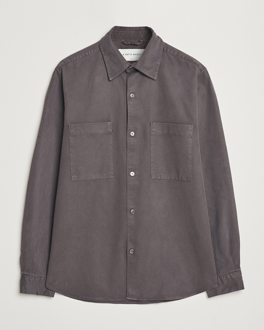 Herre | Skjorter | A Day's March | Farleigh Lyocell Shirt Dark Grey