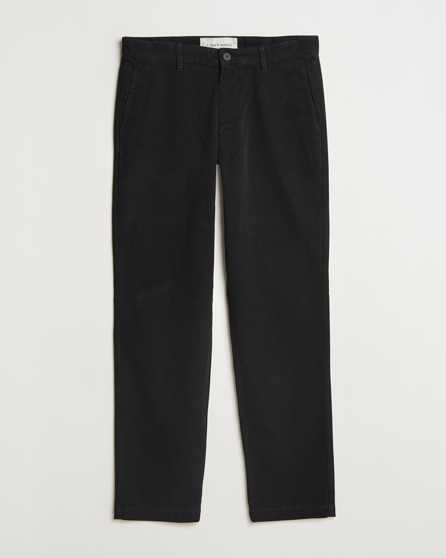 Herre | Bukser | A Day's March | Miller Cotton/Lyocell Trousers Black