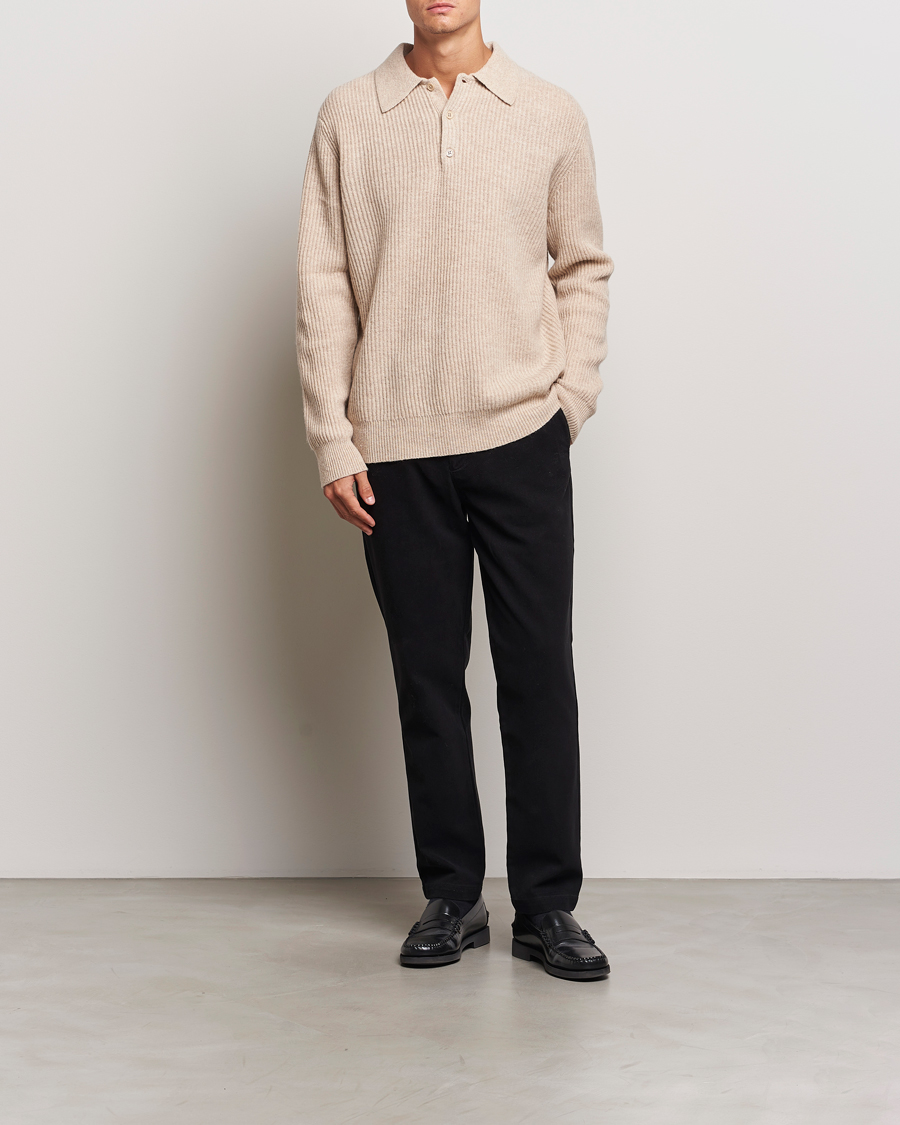 Herre | Bukser | A Day's March | Miller Cotton Lyocell Trousers Black