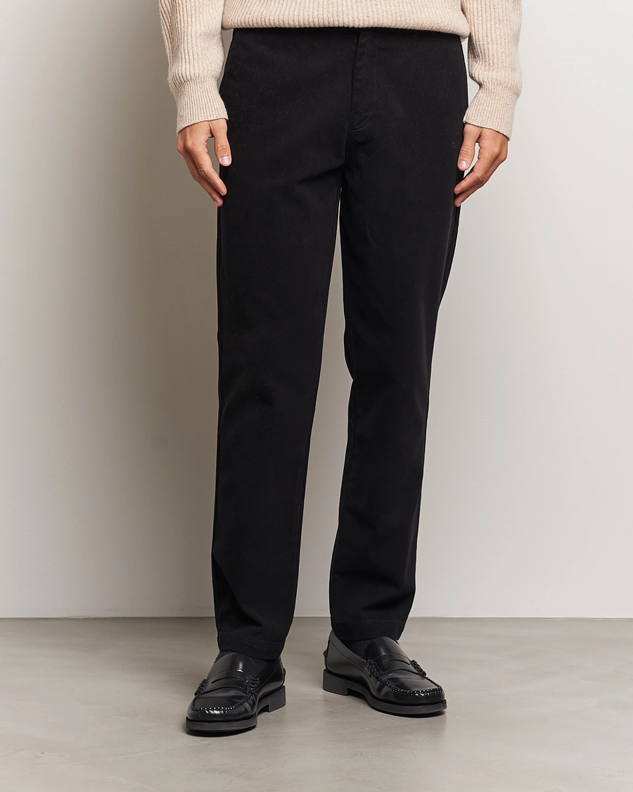 Herre | Bukser | A Day's March | Miller Cotton Lyocell Trousers Black