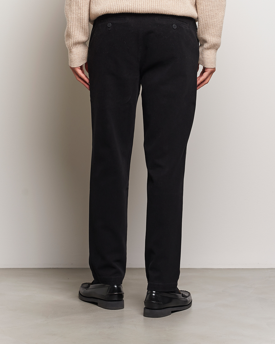 Herre | Bukser | A Day's March | Miller Cotton Lyocell Trousers Black