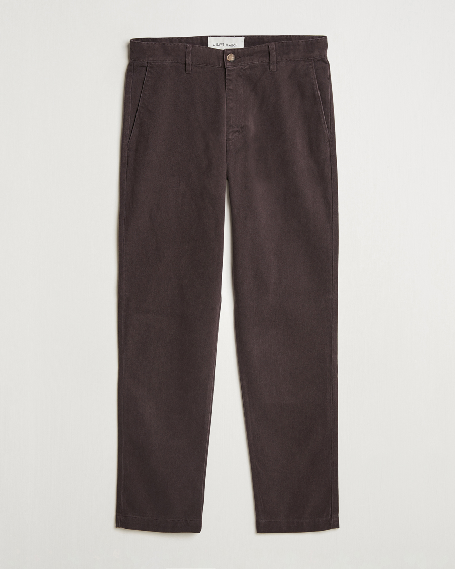 Herre | Bukser | A Day's March | Miller Cotton Lyocell Trousers Chocolate
