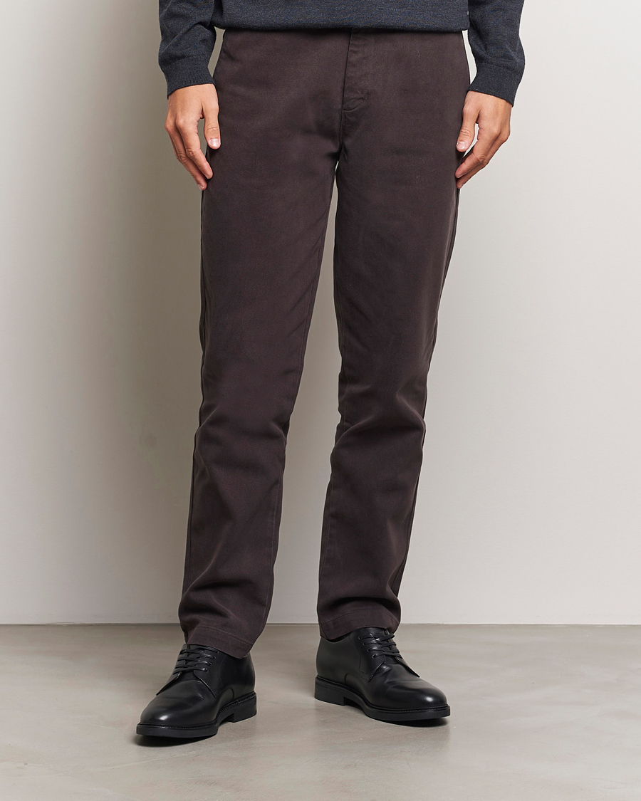 Herre | Bukser | A Day's March | Miller Cotton Lyocell Trousers Chocolate