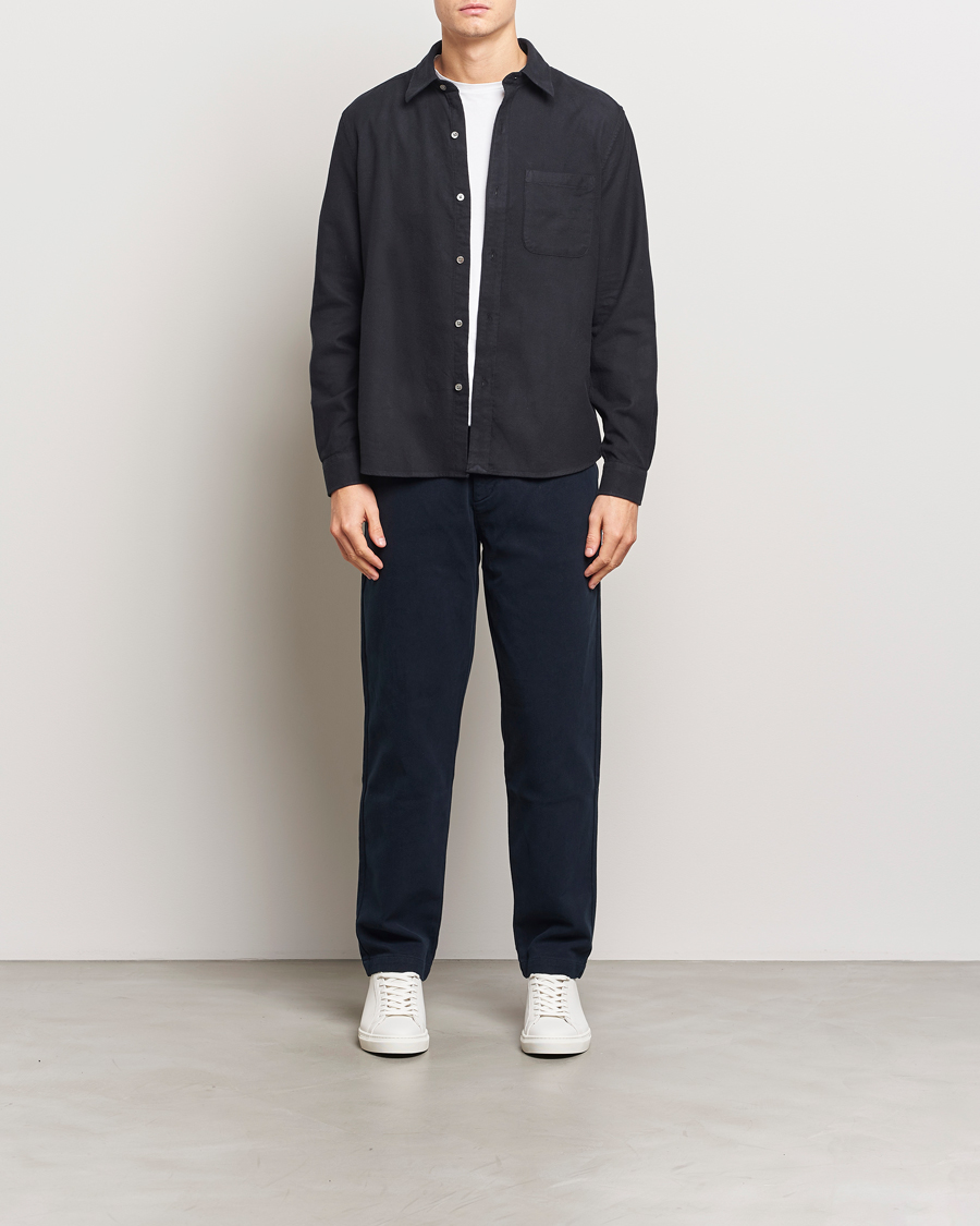 Herre | Skjorter | A Day's March | Newark Flannel Shirt Black