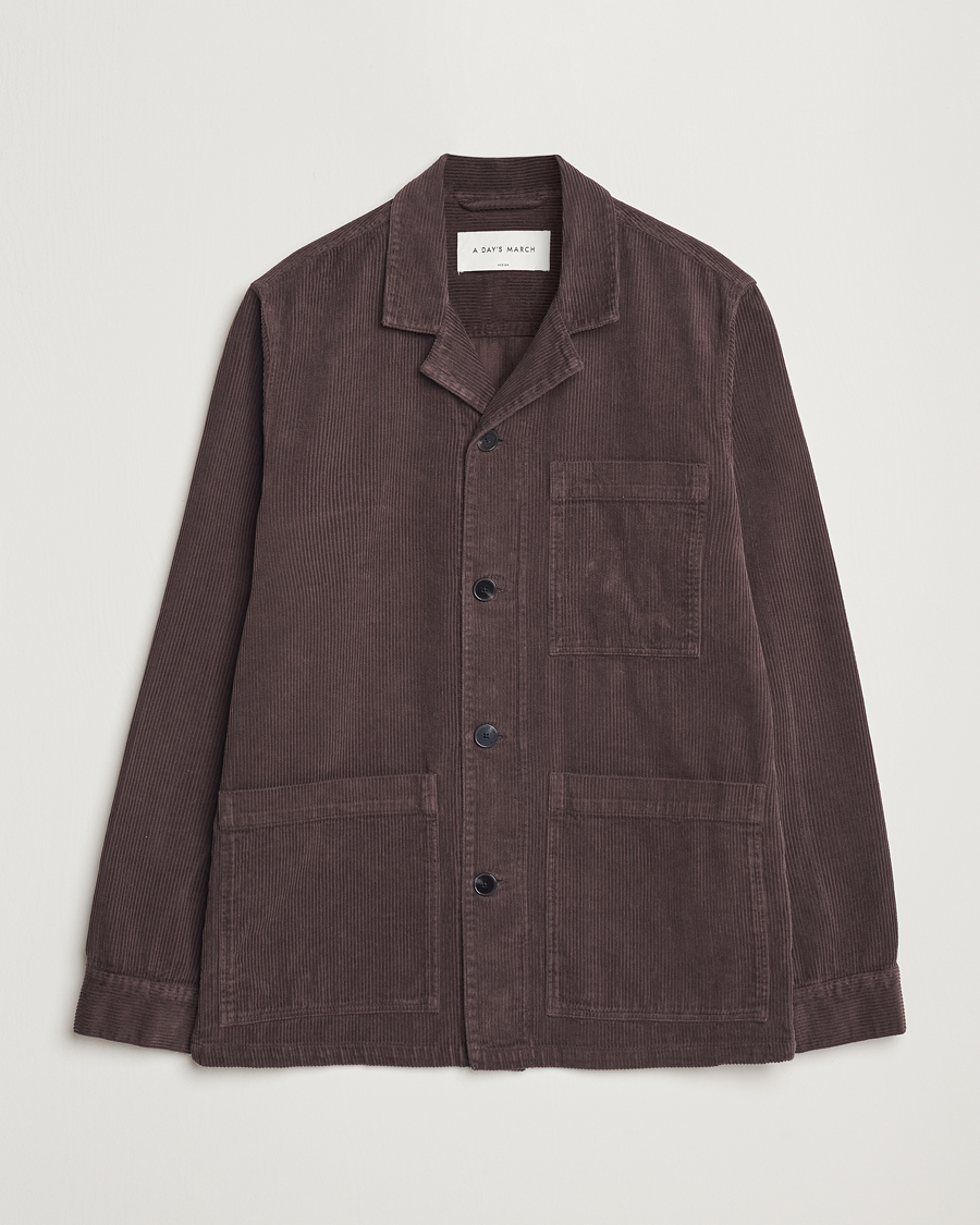 Herre | Skjorter | A Day's March | Banagher Corduroy Overshirt Chocolate