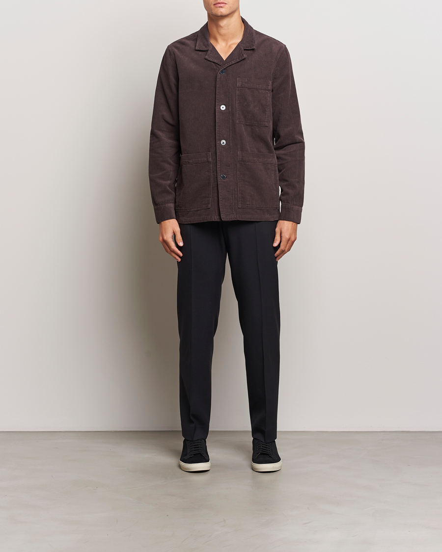 Herre | Skjorter | A Day's March | Banagher Corduroy Overshirt Chocolate