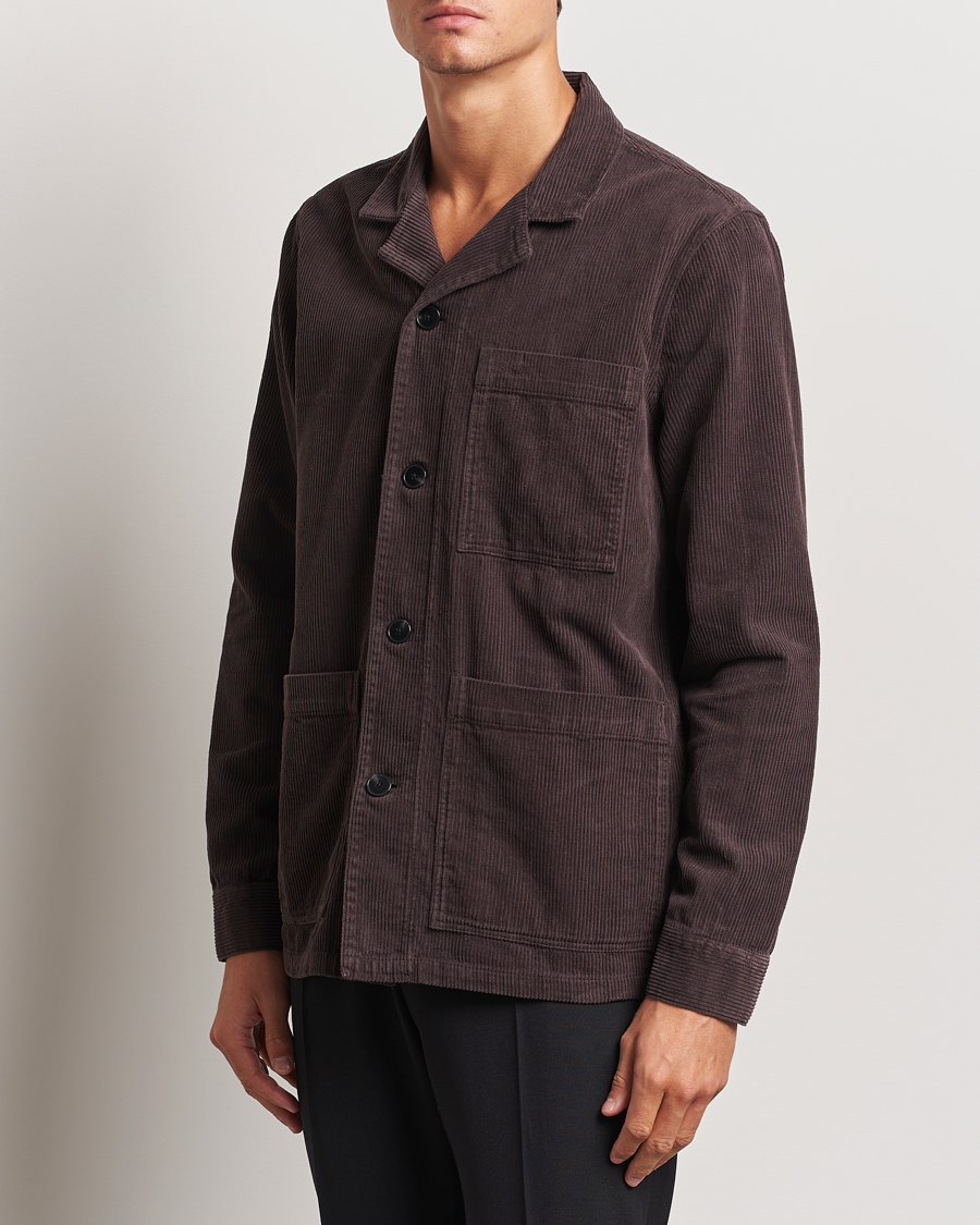 Herre | Skjorter | A Day's March | Banagher Corduroy Overshirt Chocolate