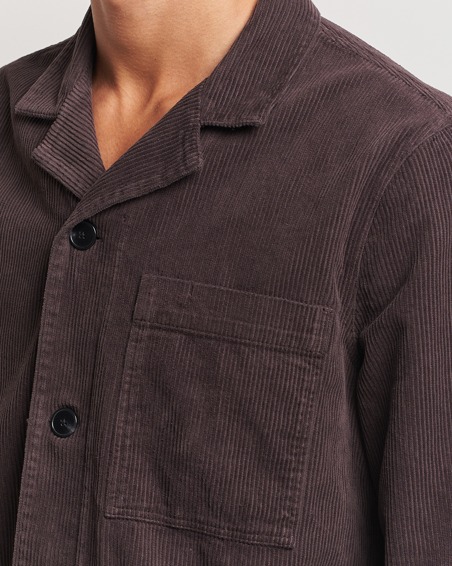 Herre | Skjorter | A Day's March | Banagher Corduroy Overshirt Chocolate
