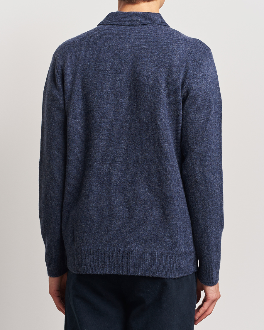 Herre | Gensere | A Day's March | Avoch Lambswool Polo Navy Melange