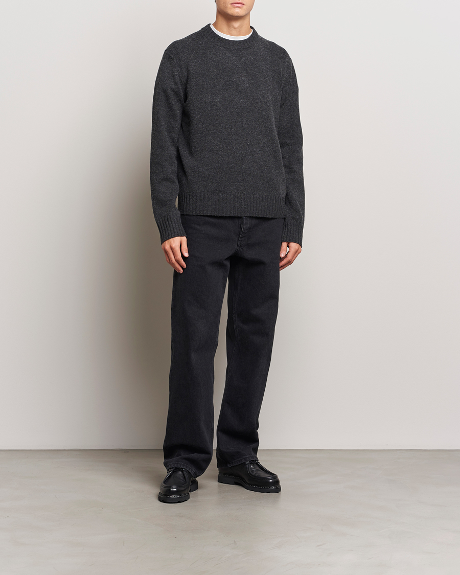 Herre | Gensere | A Day's March | Marlow Lambswool Crew Black Melange