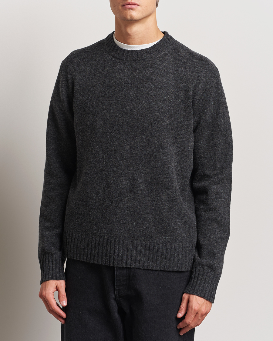 Herre | Gensere | A Day's March | Marlow Lambswool Crew Black Melange