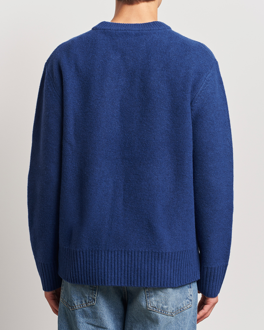 Herre | Gensere | A Day's March | Tietar Boiled Merino Sweater Blue
