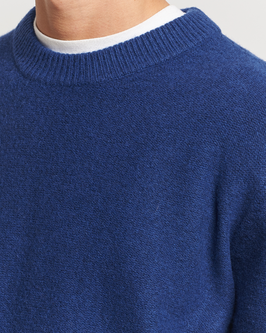 Herre | Gensere | A Day's March | Tietar Boiled Merino Sweater Blue