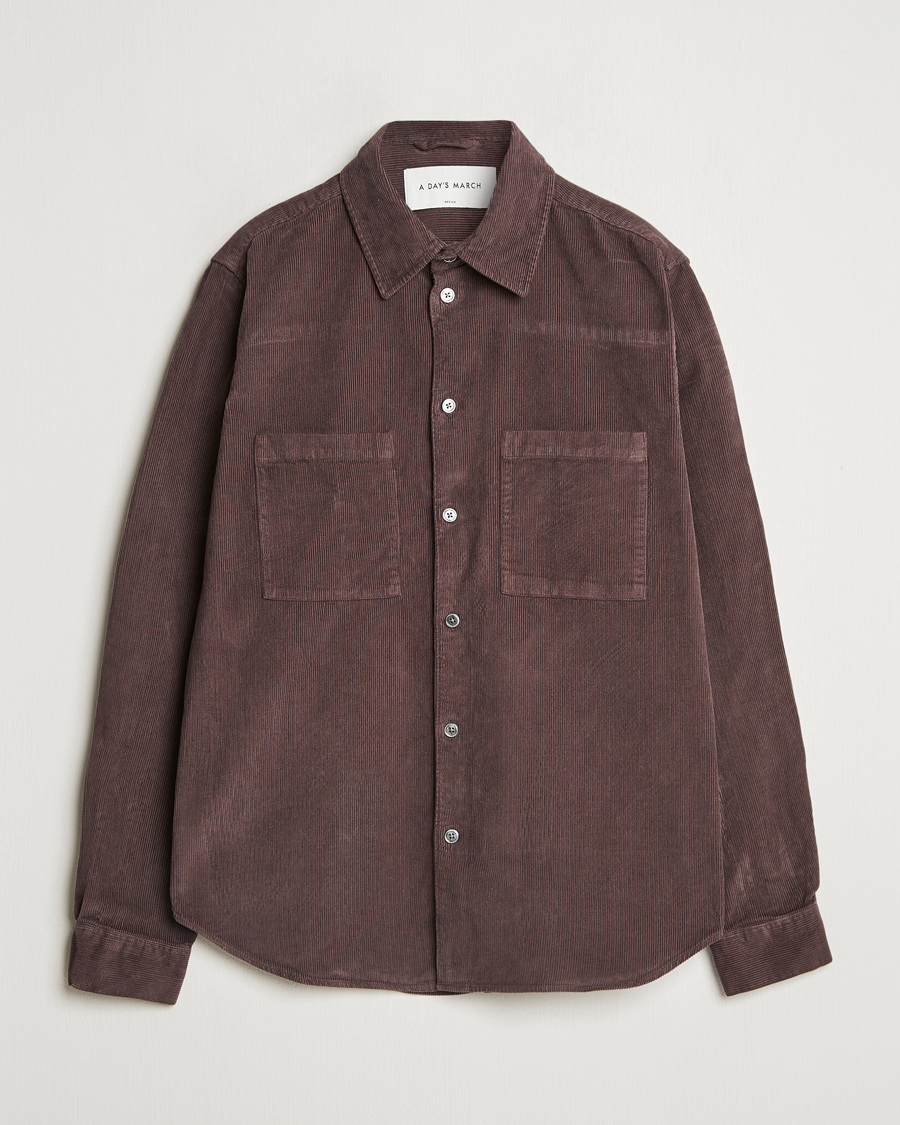 Herre | Skjorter | A Day's March | Denver Corduroy Shirt Chocolate