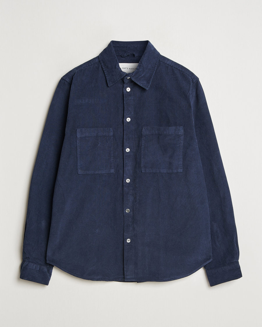 Herre | Skjorter | A Day's March | Denver Corduroy Shirt Navy