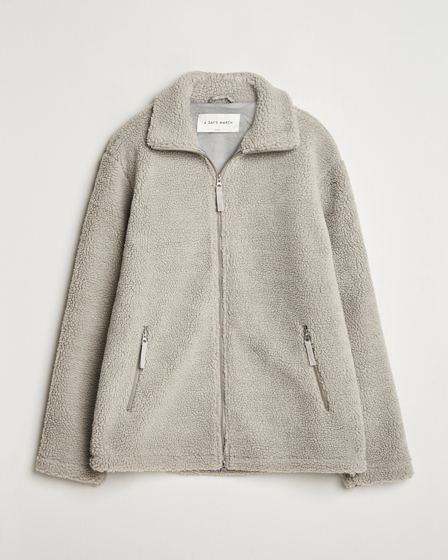 Herre | Gensere | A Day's March | Acton Pile Fleece Jacket Grey