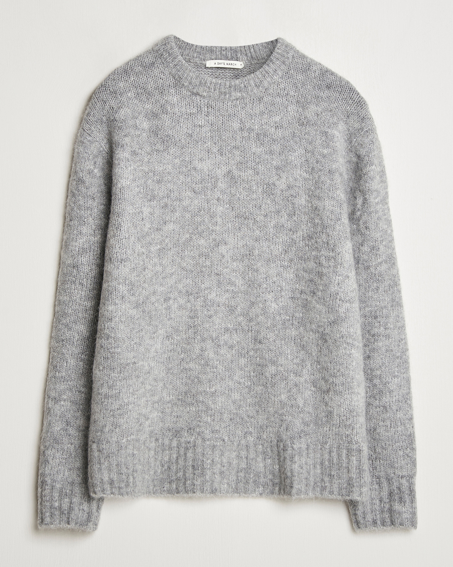 Herre | Gensere | A Day's March | Tietar Mohair Sweater Grey Melange