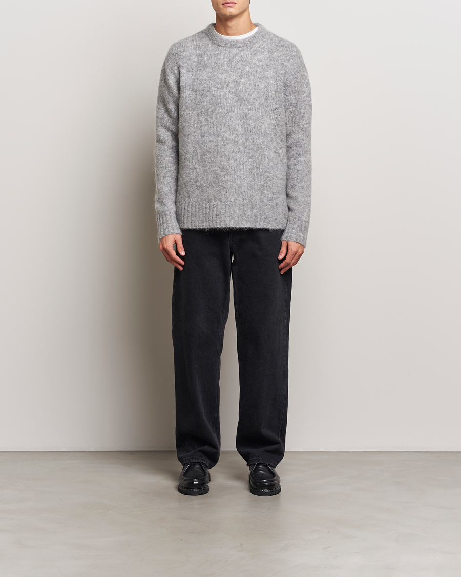 Herre | Gensere | A Day's March | Tietar Mohair Sweater Grey Melange