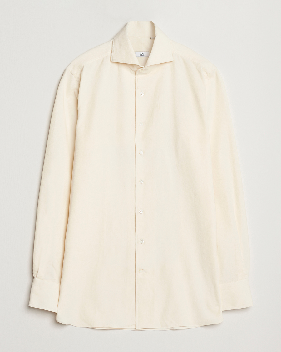 Herre | Skjorter | 100Hands | Japan Corduroy Shirt Off White