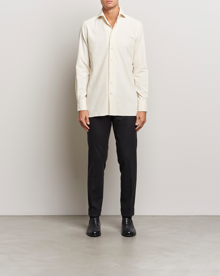 Herre | Skjorter | 100Hands | Japan Corduroy Shirt Off White