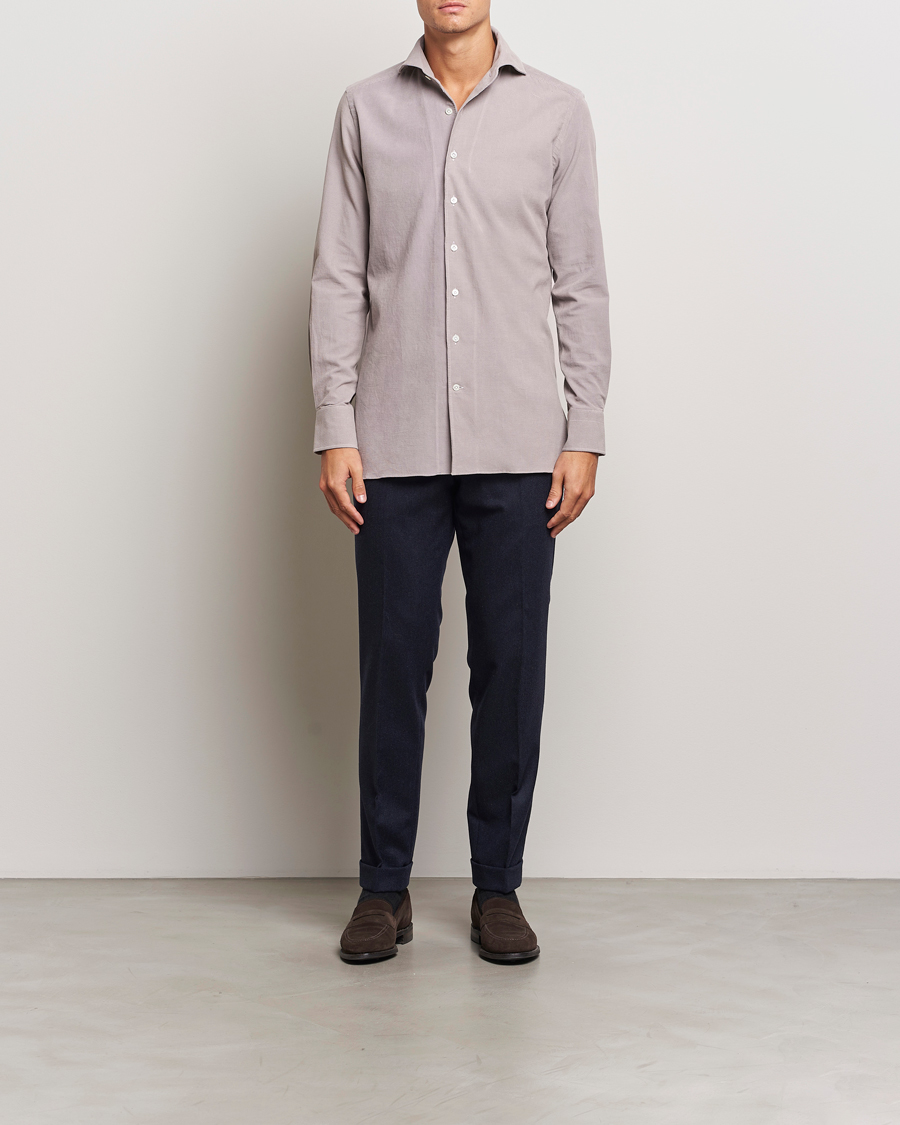Herre | Skjorter | 100Hands | Japan Corduroy Shirt Aubergine