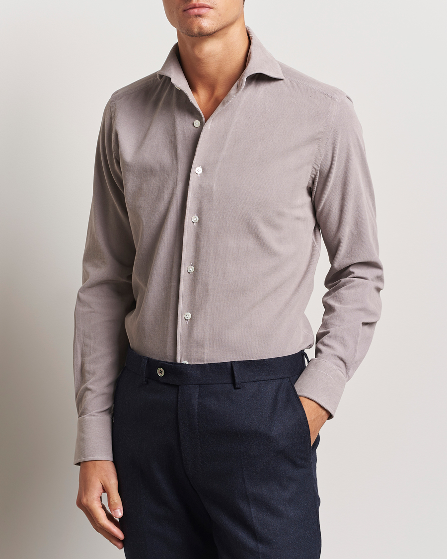 Herre | Skjorter | 100Hands | Japan Corduroy Shirt Aubergine