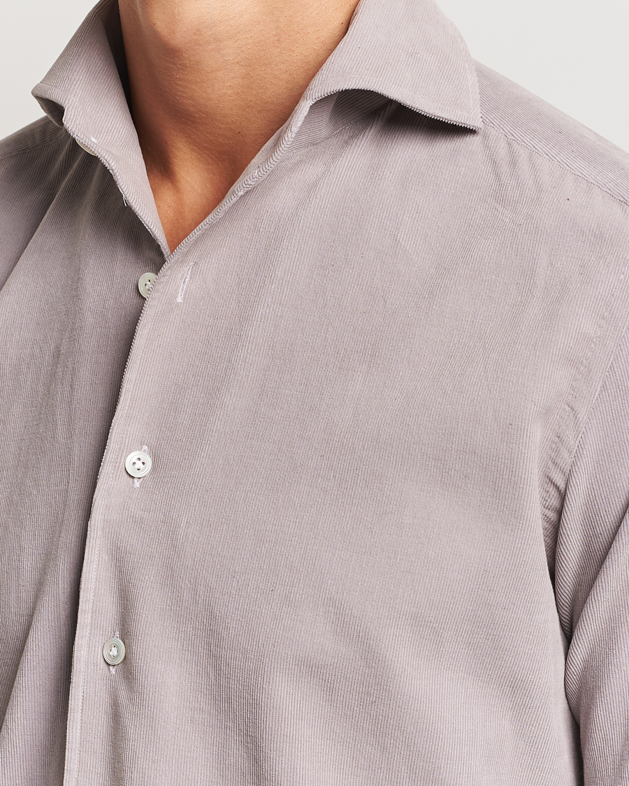 Herre | Skjorter | 100Hands | Japan Corduroy Shirt Aubergine