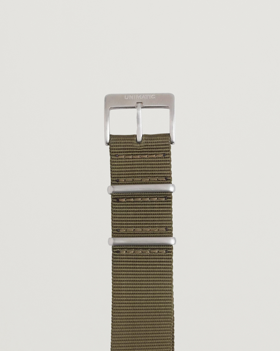 Herre | Klokkeremmer | UNIMATIC | Nylon Nato Steel 22mm Strap Olive