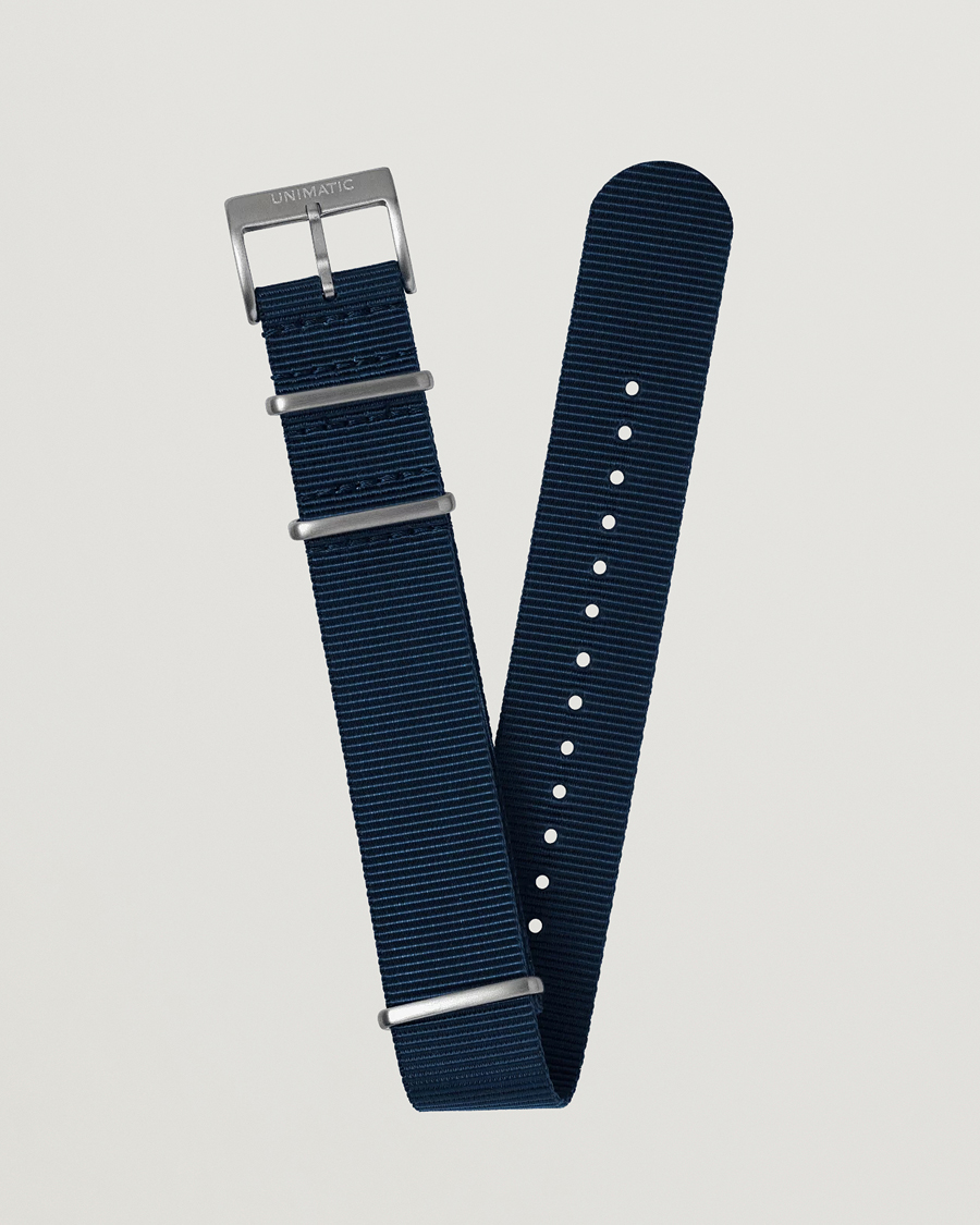 Herre | Klokkeremmer | UNIMATIC | Nylon Nato Steel 22mm Strap Vintage Navy