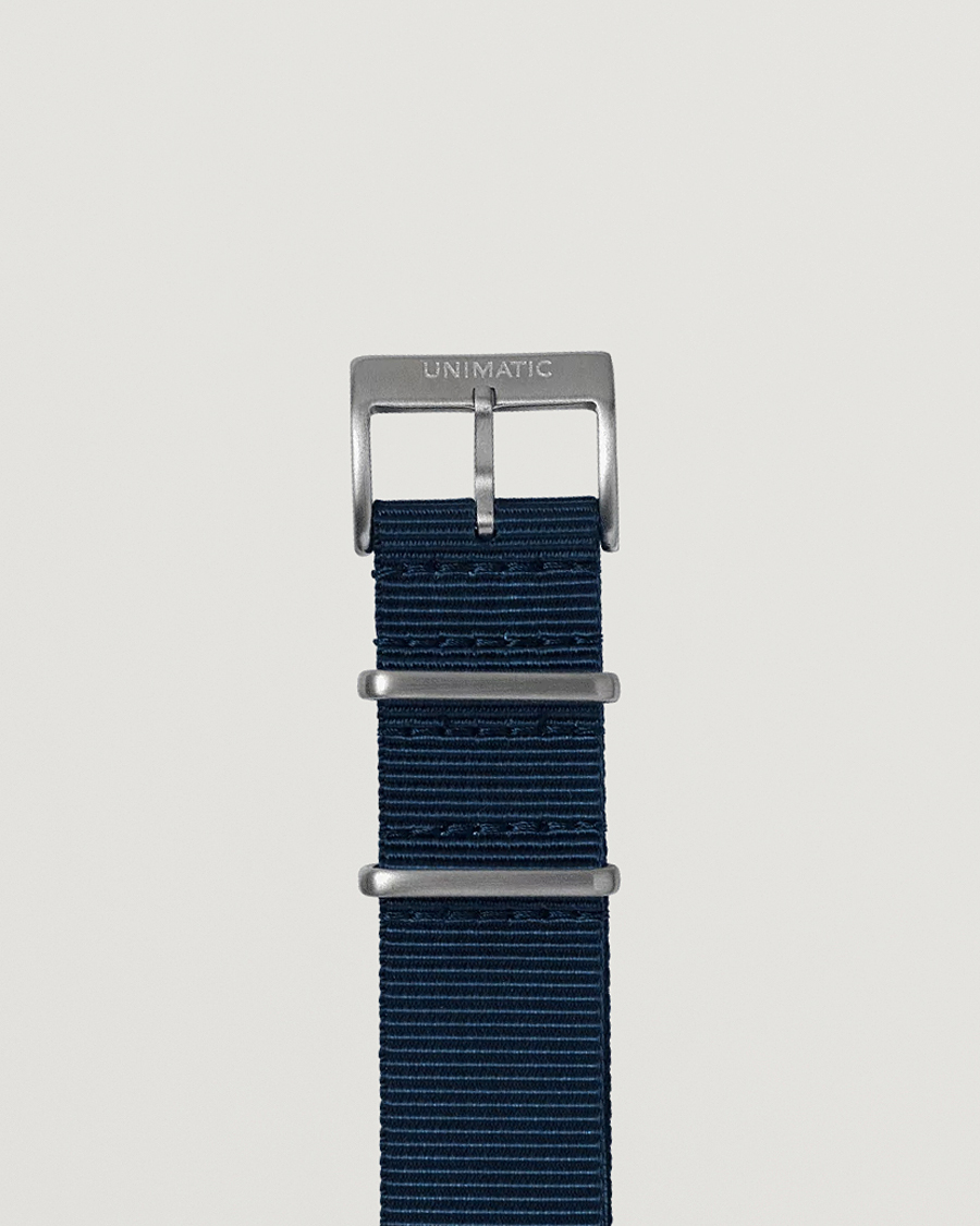 Herre | Klokkeremmer | UNIMATIC | Nylon Nato Steel 22mm Strap Vintage Navy