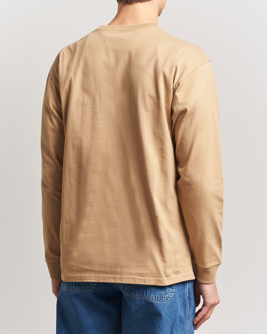 Herre | T-Shirts | Carhartt WIP | Chase Combed Cotton Long Sleeve T-Shirt Dusty H Brown