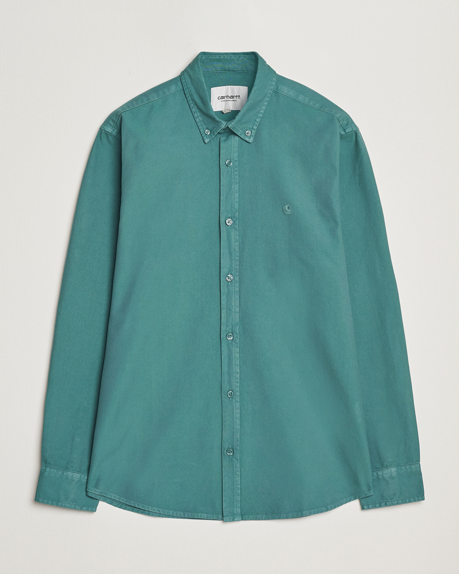 Herre | Skjorter | Carhartt WIP | Bolton Cotton Oxford Shirt Silver Pine