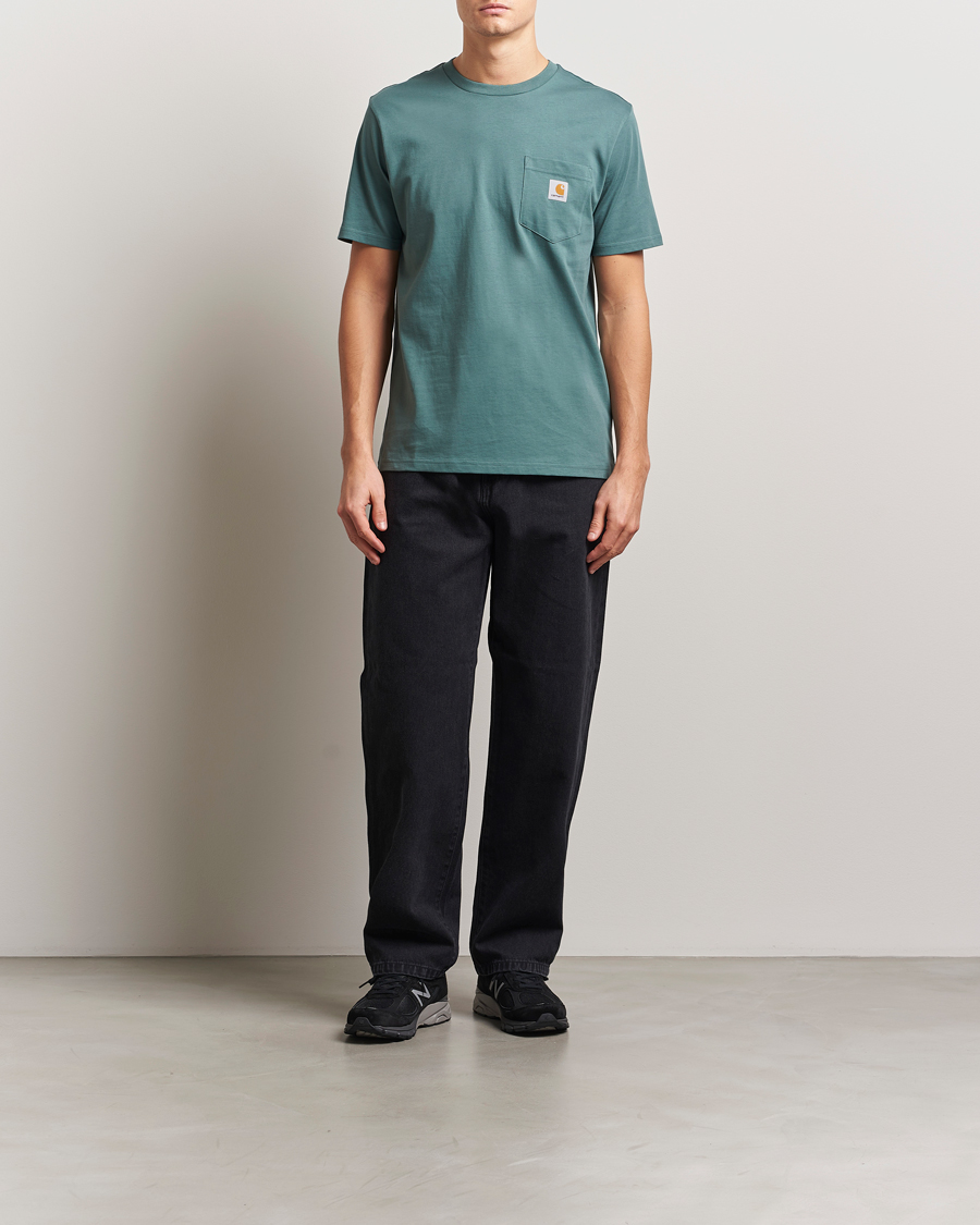 Herre | T-Shirts | Carhartt WIP | Short Sleeve Pocket T-shirt Silver Pine