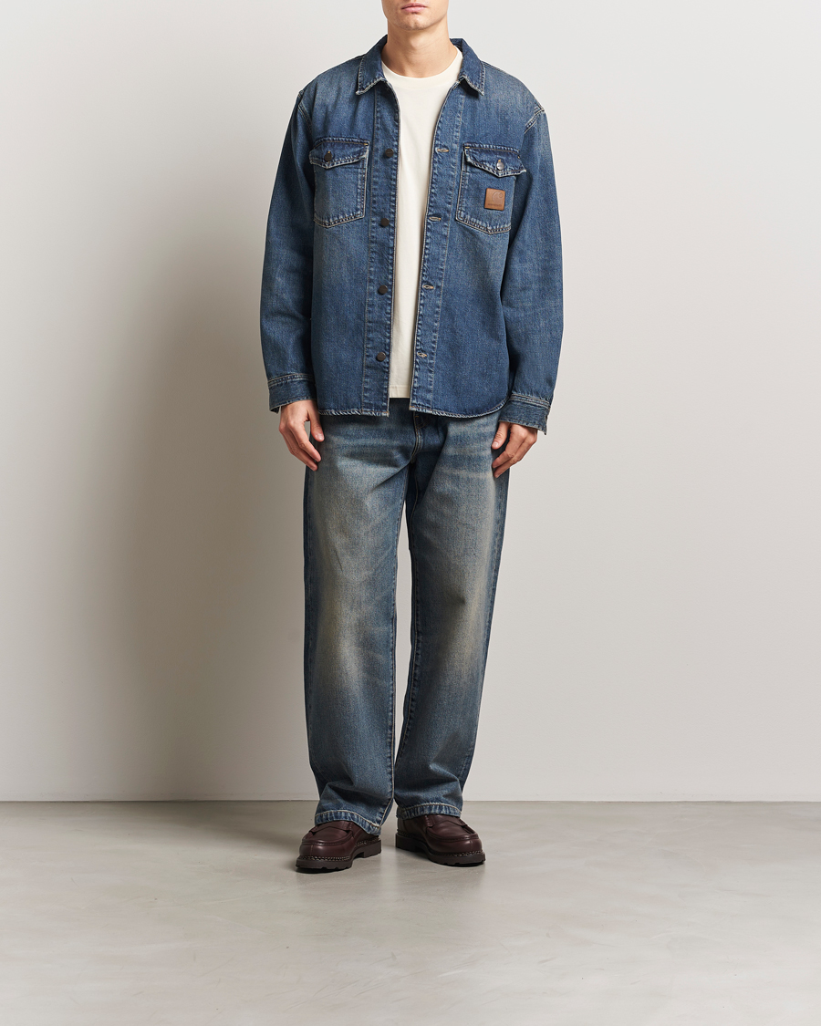 Herre | Skjorter | Carhartt WIP | Lincoln Denim Shirt Jacket Blue Worn
