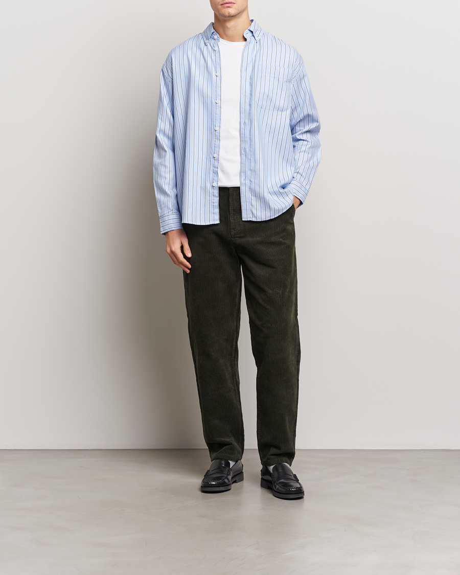 Herre | Skjorter | LES DEUX | Kolton Herringbone Poplin Shirt Bel Air Blue