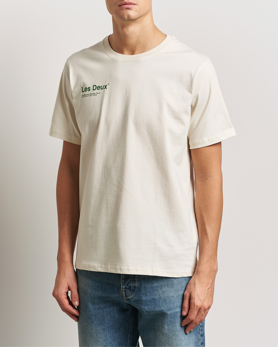 Herre | T-Shirts | LES DEUX | Brody Printed T-shirt 2.0 Ivory