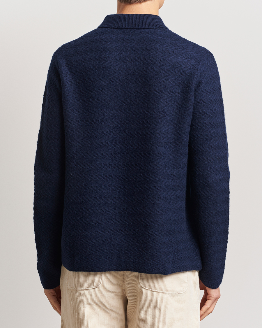 Herre | Gensere | LES DEUX | Finnegan Knit Shirt Cardigan Dark Navy