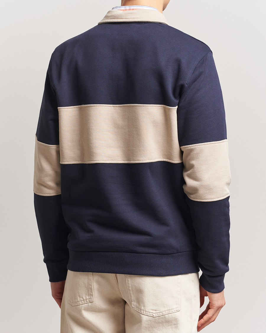 Herre | Gensere | LES DEUX | Cory Zipper Rugby Sweatshirt Dark Navy/Ivory