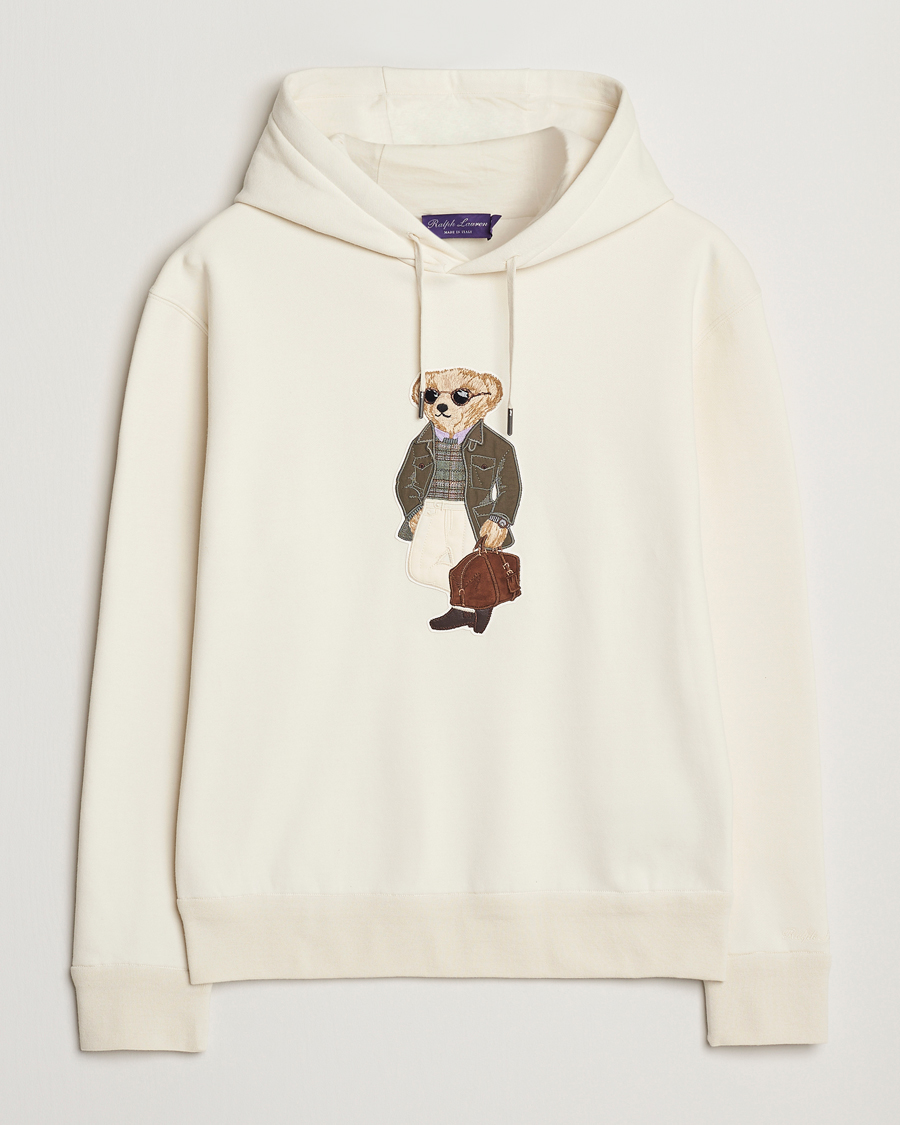 Herre | Gensere | Ralph Lauren Purple Label | Luxury Fleece Bear Hoodie Cream
