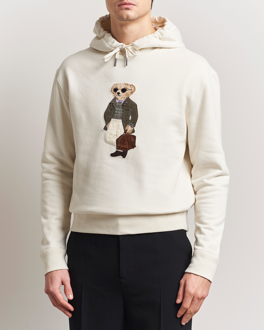 Herre | Gensere | Ralph Lauren Purple Label | Luxury Fleece Bear Hoodie Cream